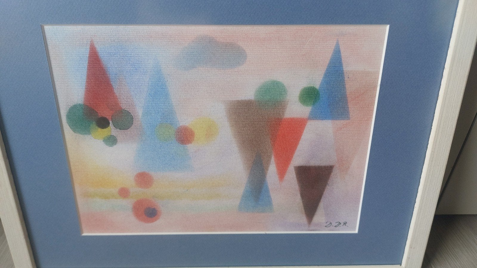 Belle œuvre d'art abstraite originale au pastel et à la crai, Enlèvement ou Envoi