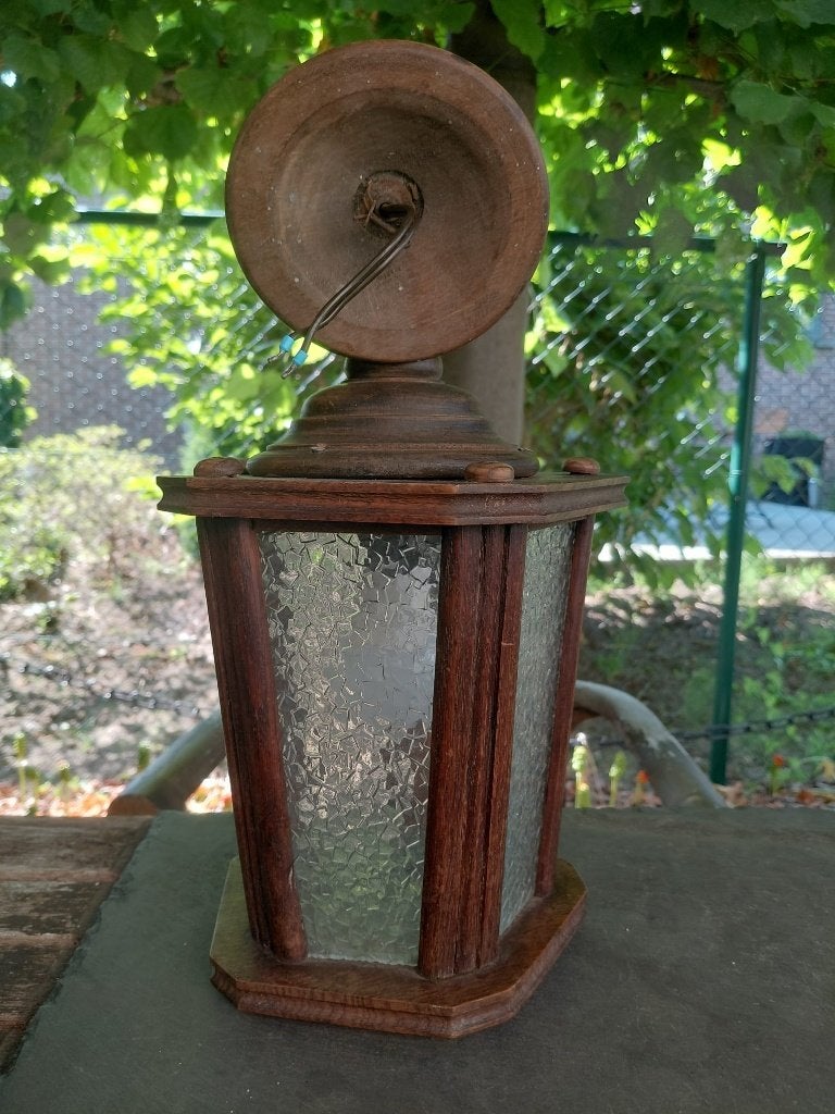 Plafonnier en bois rustique vintage - lanterne suspendue, Enlèvement ou Envoi