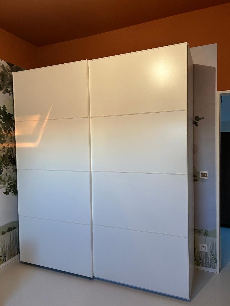 Kleerkast Ikea PAX - wit, Huis en Inrichting, Overige houtsoorten, 200 cm of meer, Wit, 2 schuifdeuren, Zo goed als nieuw