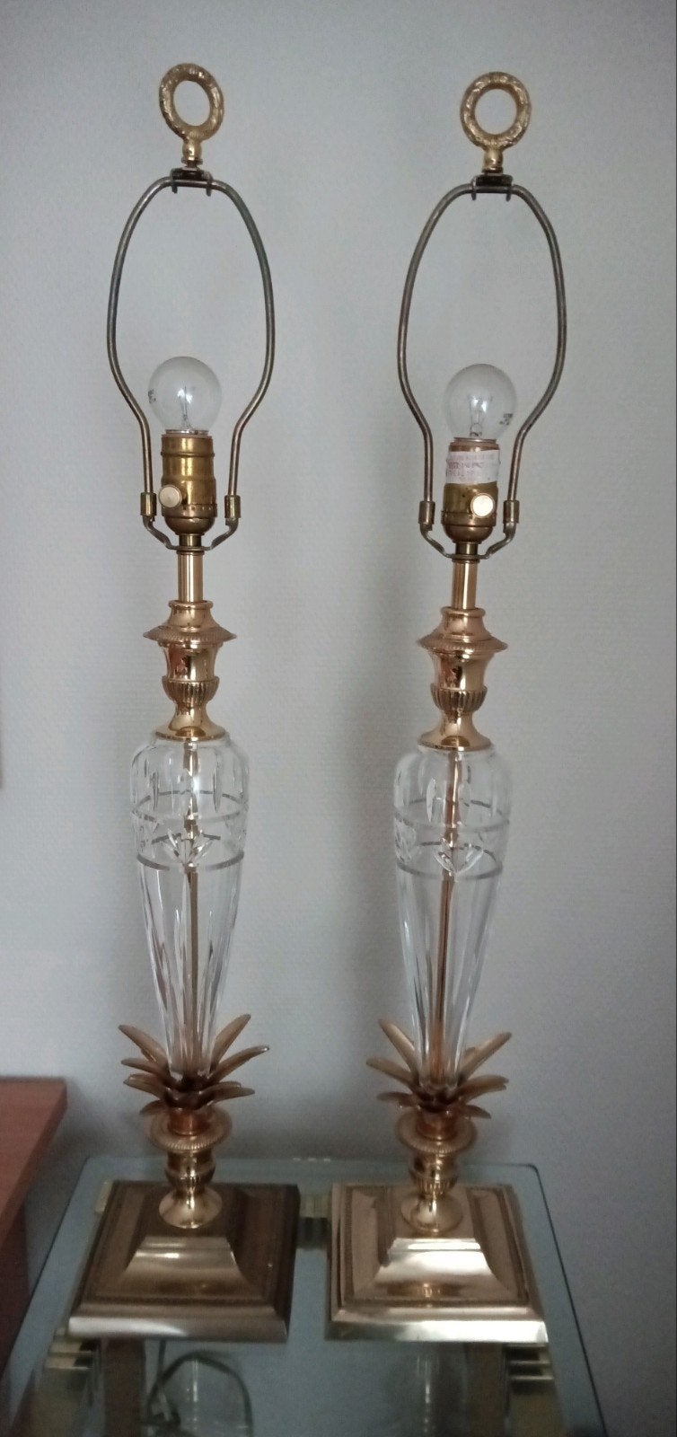Lampes de table vintage de style Hollywood Regency, Antiquités & Art, Enlèvement, Cristal