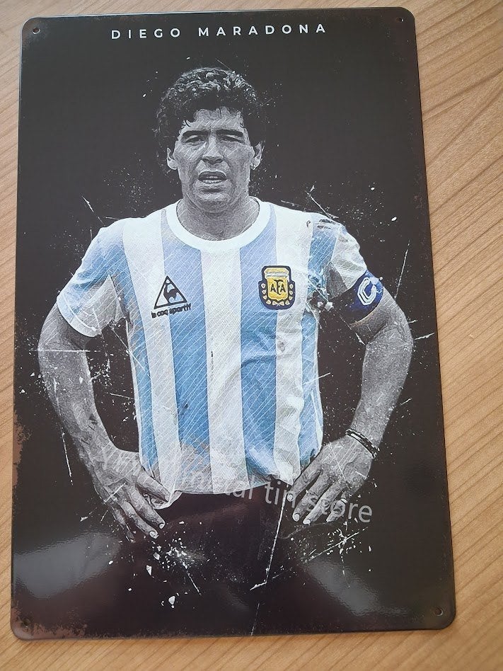 Metalen bord Maradona. Nieuw. 30 x 20 cm, Ophalen of Verzenden, Nieuw, Poster, Plaatje of Sticker