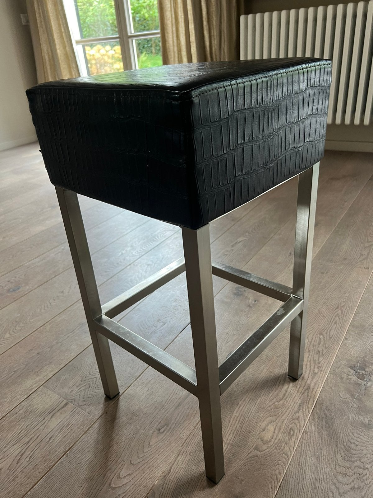 Barstoelen, Ophalen, Met voetsteun, 60 tot 90 cm, Leer