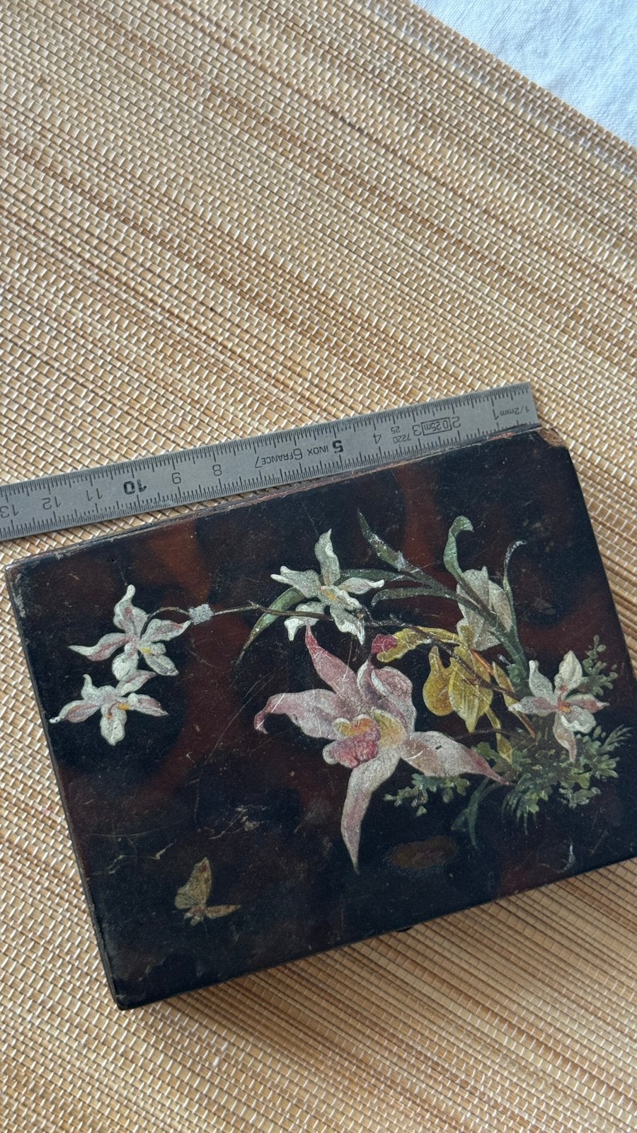 Exceptionnelle boite timbres peinte a la main, Antiquités & Art, Antiquités | Accessoires de maison, Enlèvement ou Envoi