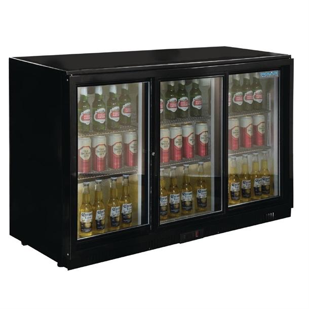 Polar flessenkoeler met 3 schuifdeuren zwart 330L *PROMO*, Verzenden, Nieuw in verpakking, Koelen en Vriezen