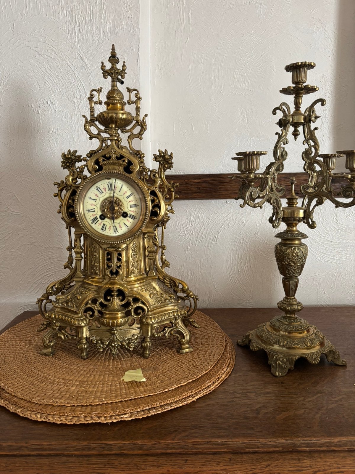 Grote Napoleon III-klok in verguld brons, Antiek en Kunst, Antiek | Klokken, Ophalen