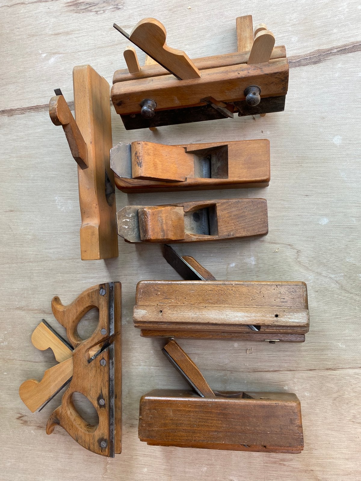 Set de 7 rabots en bois, Enlèvement ou Envoi