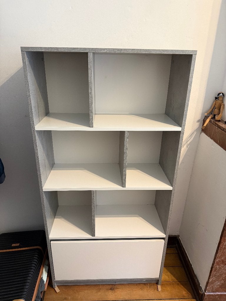 Kast met vakjes en lade, Ophalen, Met plank(en), Gebruikt, 50 tot 100 cm