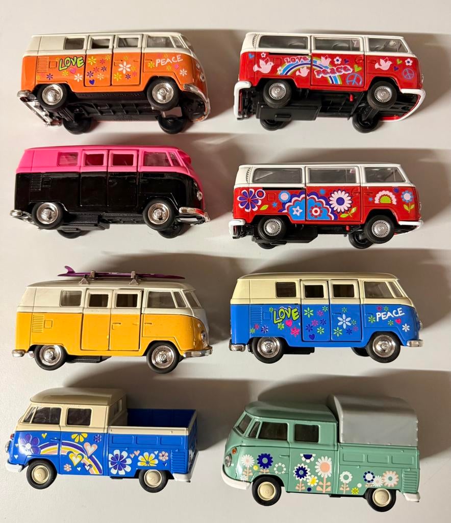 8 Welly Volkswagen busjes T1 1:34-1:36, Ophalen of Verzenden, Zo goed als nieuw, Bus of Vrachtwagen, Overige merken