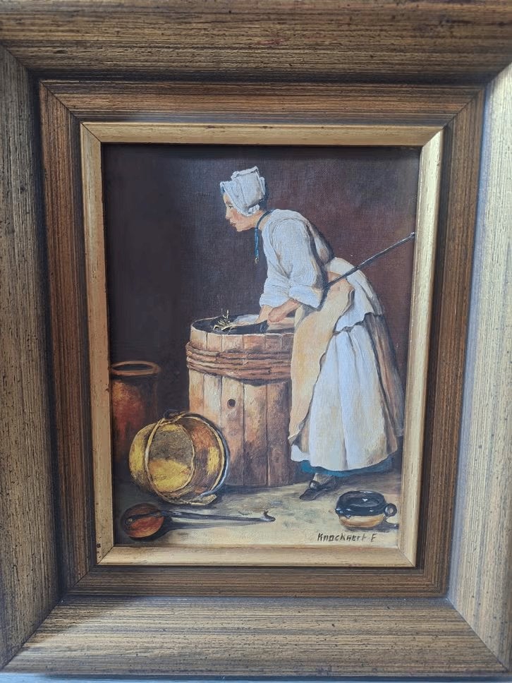 La Fille de cuisine reproductie op doek, Antiek en Kunst, Kunst | Schilderijen | Klassiek, Doek, Portret of Personen, Realistisch