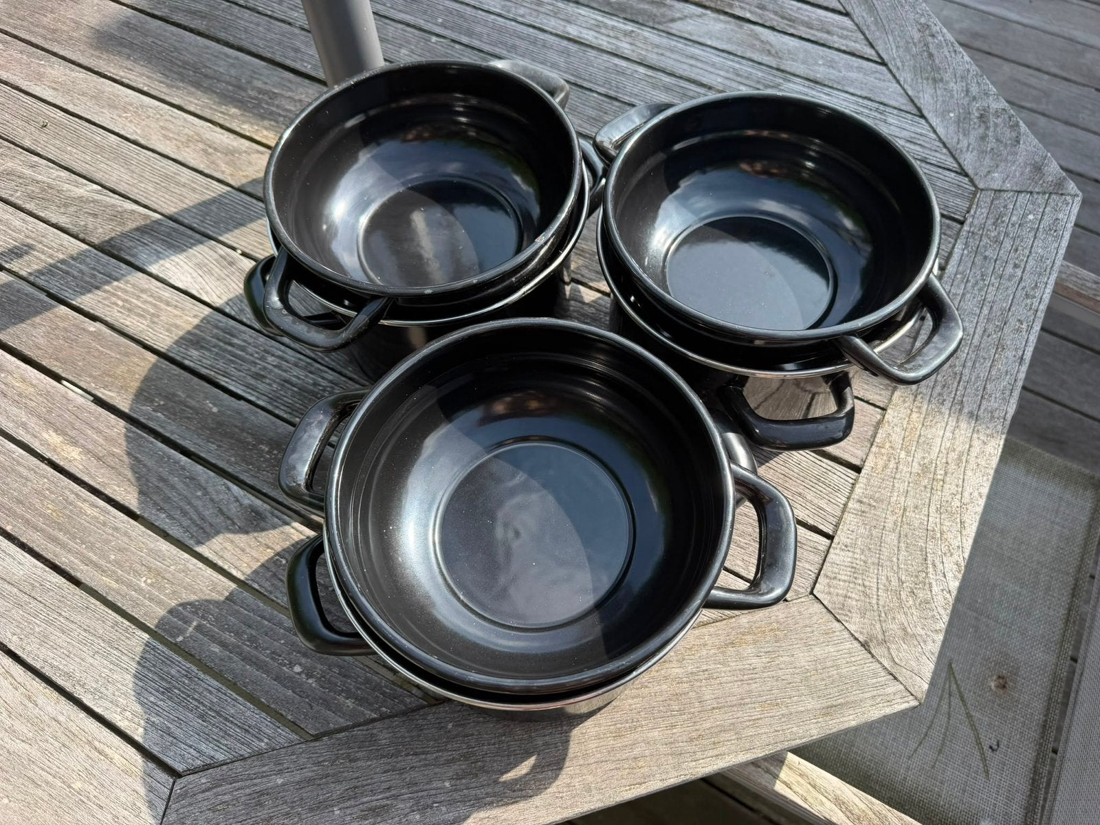 3 mosselpotten, Maison & Meubles, Cuisine | Casseroles & Poêles, Enlèvement, Comme neuf, Ensemble de casseroles