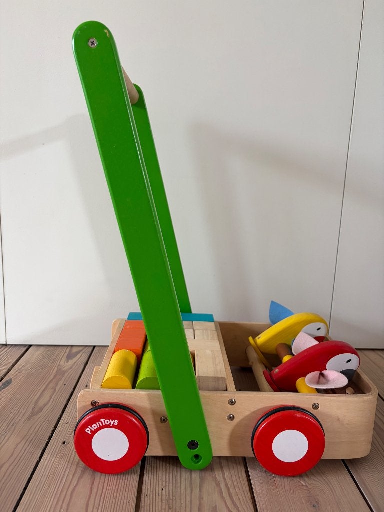 Plantoys loopwagen, Kinderen en Baby's, Ophalen, Zo goed als nieuw, Rij- of Hobbelspeelgoed