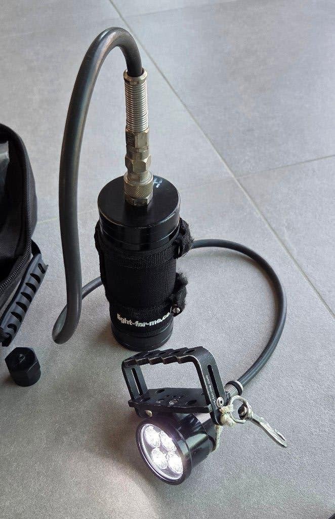 LIGHT FOR ME 4TEC RCA head + ACCU S 6.6 Ah, Watersport en Boten, Duiken, Ophalen of Verzenden, Gebruikt, Duiklamp