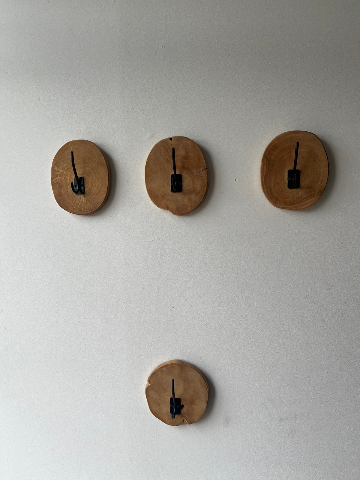 Houten kapstok 4 stuks, Moins de 100 cm, Portemanteau mural, Comme neuf, Enlèvement