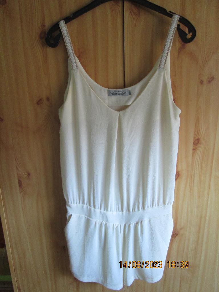 Combishort à bretelles couleur crème « IT Hippie » T : M/L, Kleding | Dames, Wit, Zo goed als nieuw, IT Hippie, Ophalen