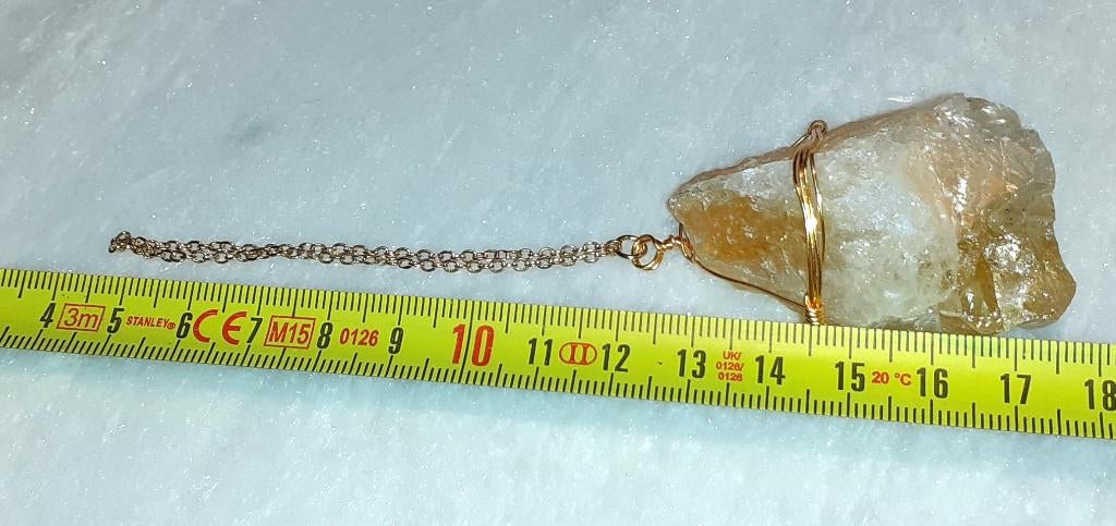 decoratie of accessoire kristal ruwe citrien hanger 2, Ophalen of Verzenden, Mineraal