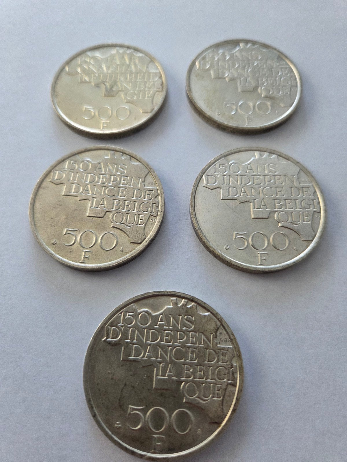 Pièces de 500 francs belges., Enlèvement