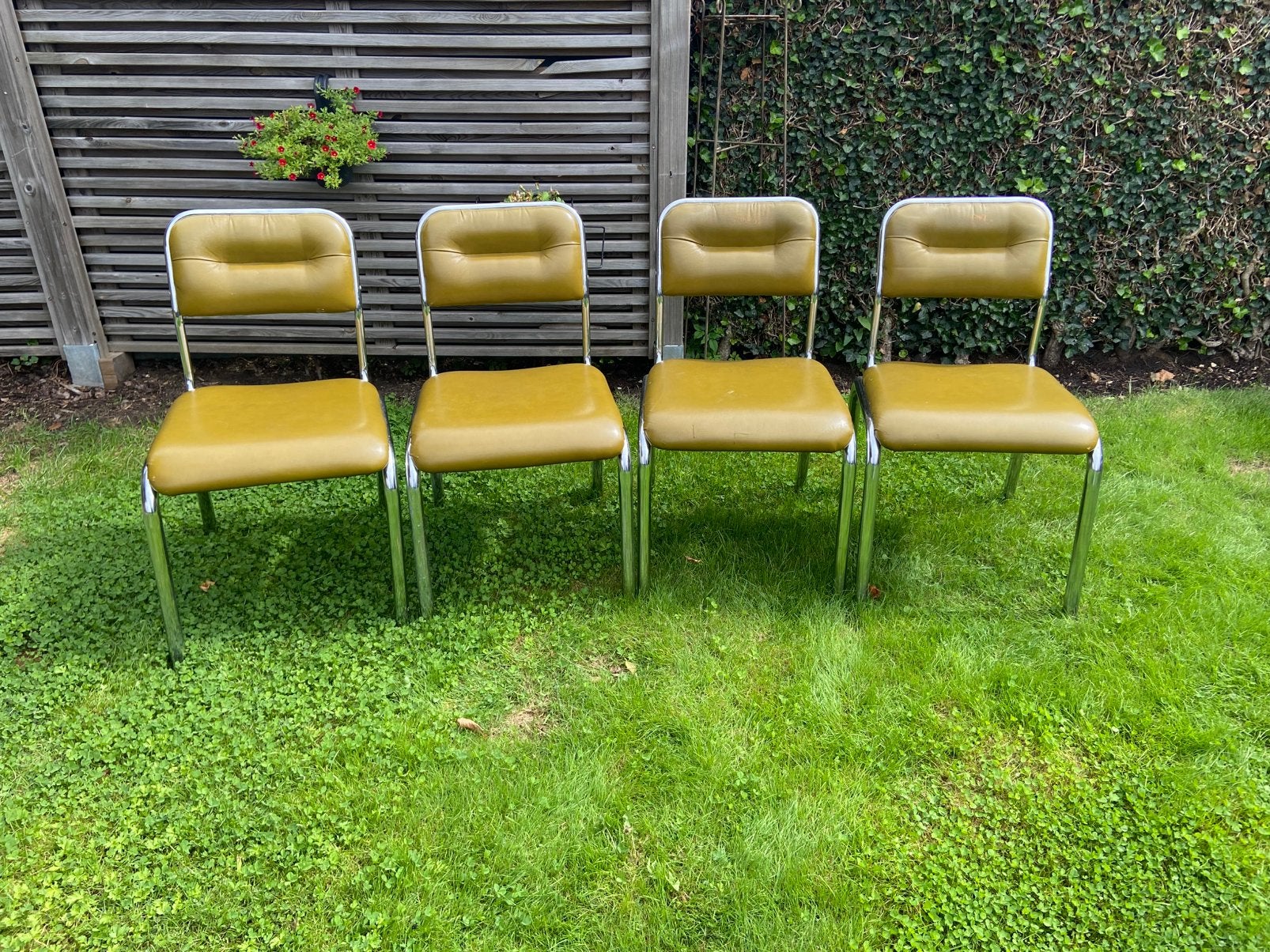 Vintage keukenstoel 4 stuks, Huis en Inrichting, Ophalen, Kunststof, Gebruikt, Overige kleuren
