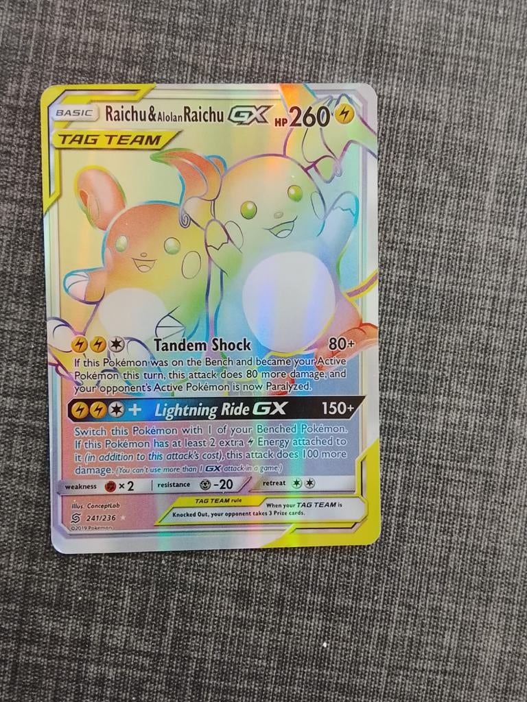 Pokemonkaart Raichu &Raichu, Hobby en Vrije tijd, Ophalen of Verzenden