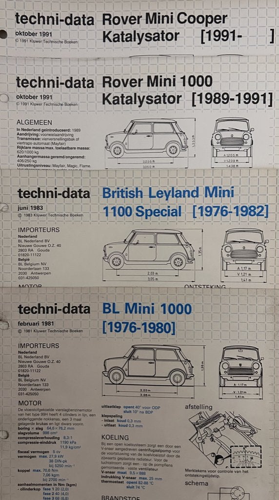 BLMC Mini Rover Austin  Techni-data, Ophalen, Gelezen