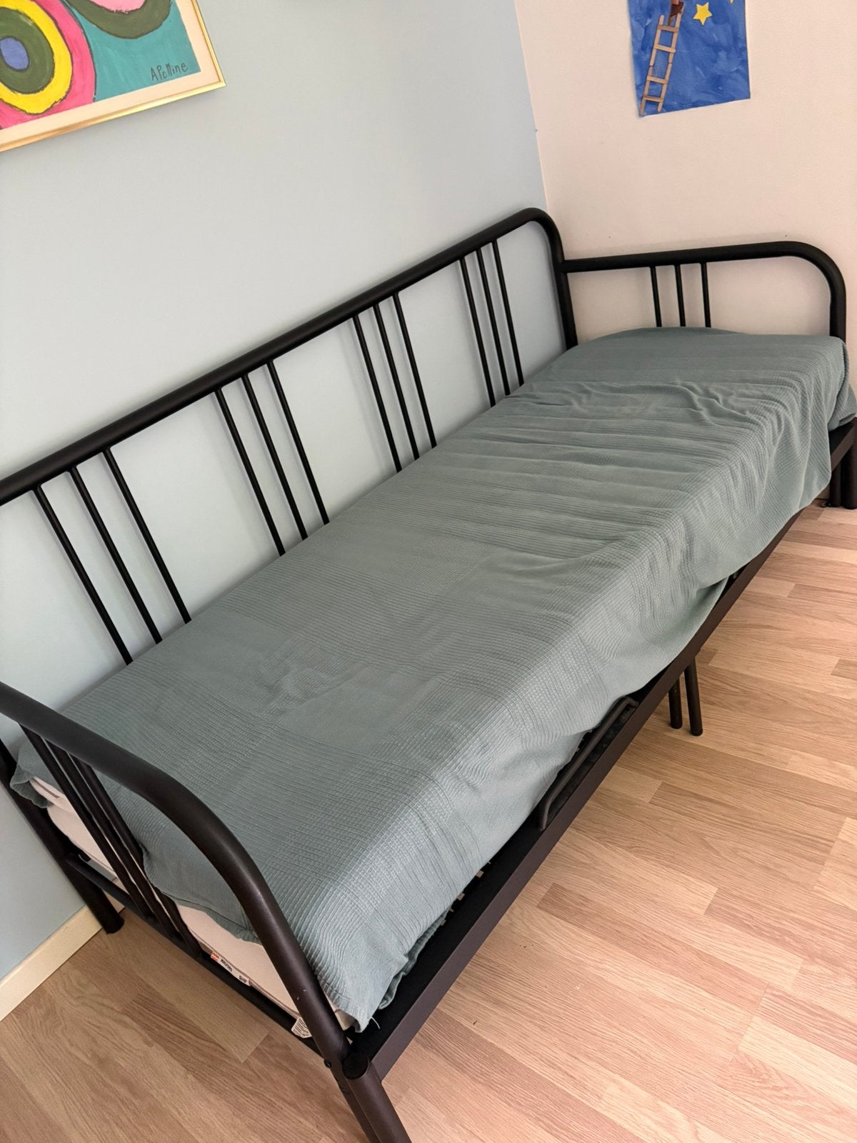 IKEA Fyresdal day bed +2 mattress excellent condition, Enlèvement, Comme neuf, Deux personnes, Noir