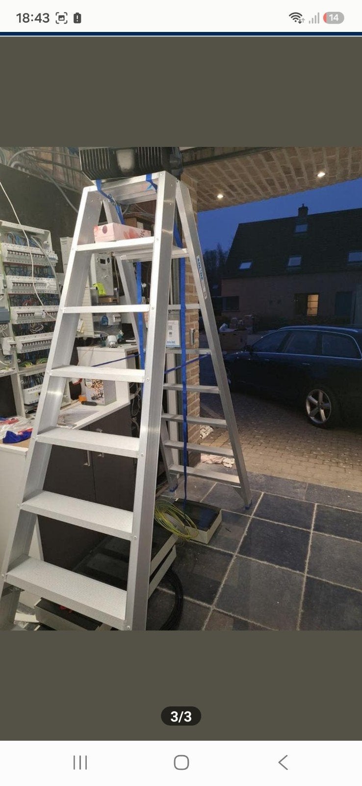 Solide dubbele trap 2 x 8 treden DT08, Doe-het-zelf en Bouw, Ladders en Trappen, Ophalen, Trap