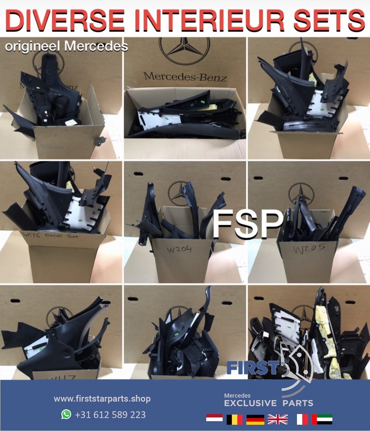 W204 W212 W207 INTERIEUR LIJSTEN SET C / E KLASSE 2007-2016, Auto-onderdelen, Interieur en Bekleding, Gebruikt, -, Ophalen of Verzenden