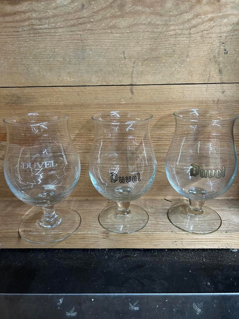 Vintage duvel glazen, Ophalen of Verzenden, Gebruikt, Glas of Glazen, Duvel