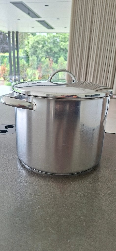 Demeyere Silvinox kookpot 7 liter, Kookpan of Snelkookpan, Inox, Keramische plaat, Ophalen of Verzenden