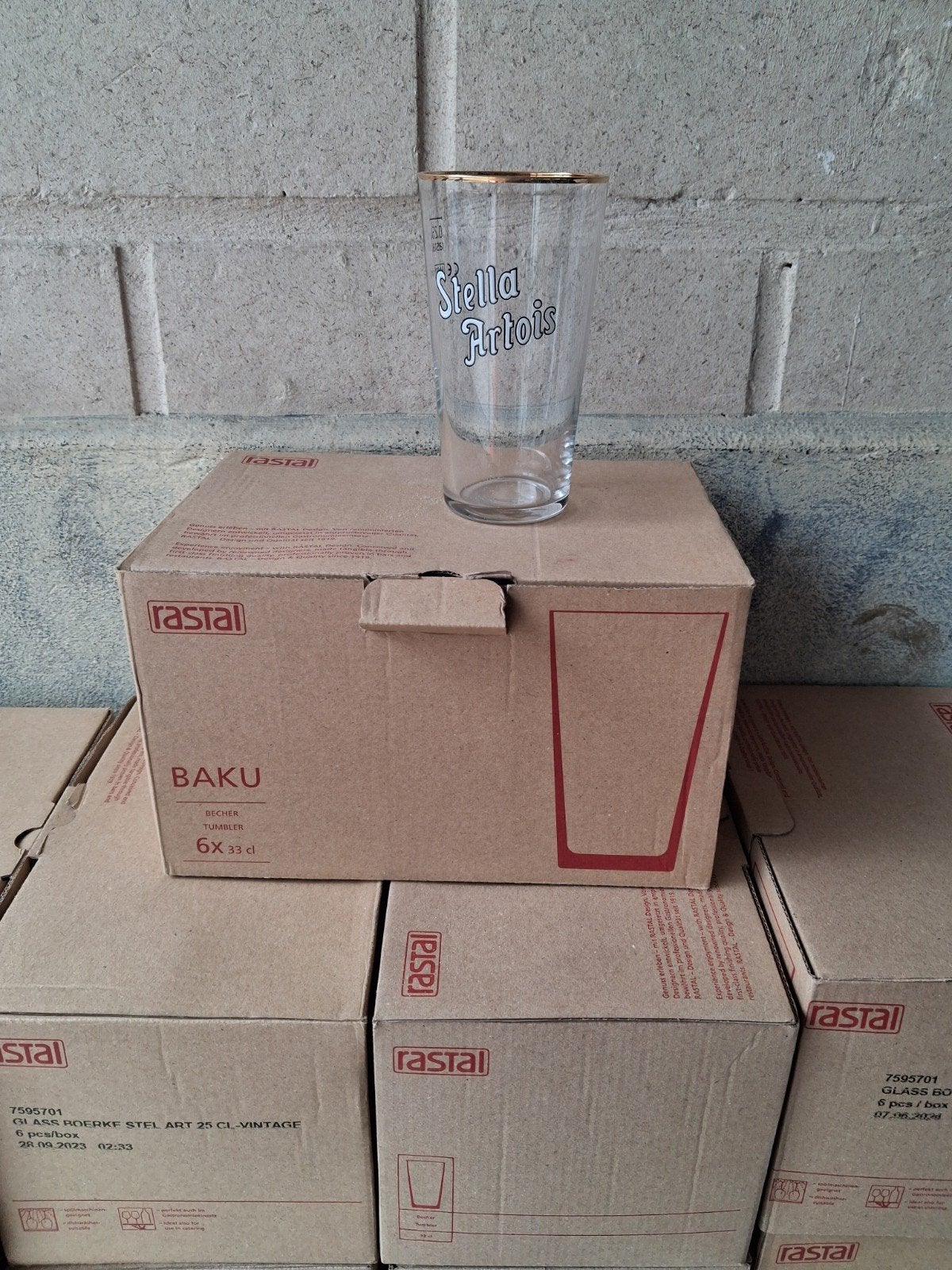stella artois glazen  model boerke 25cl, Ophalen of Verzenden