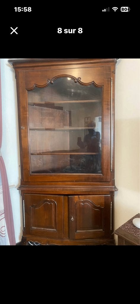 Te koop: Massief houten hoekkast (Louis XV-stijl), Ophalen