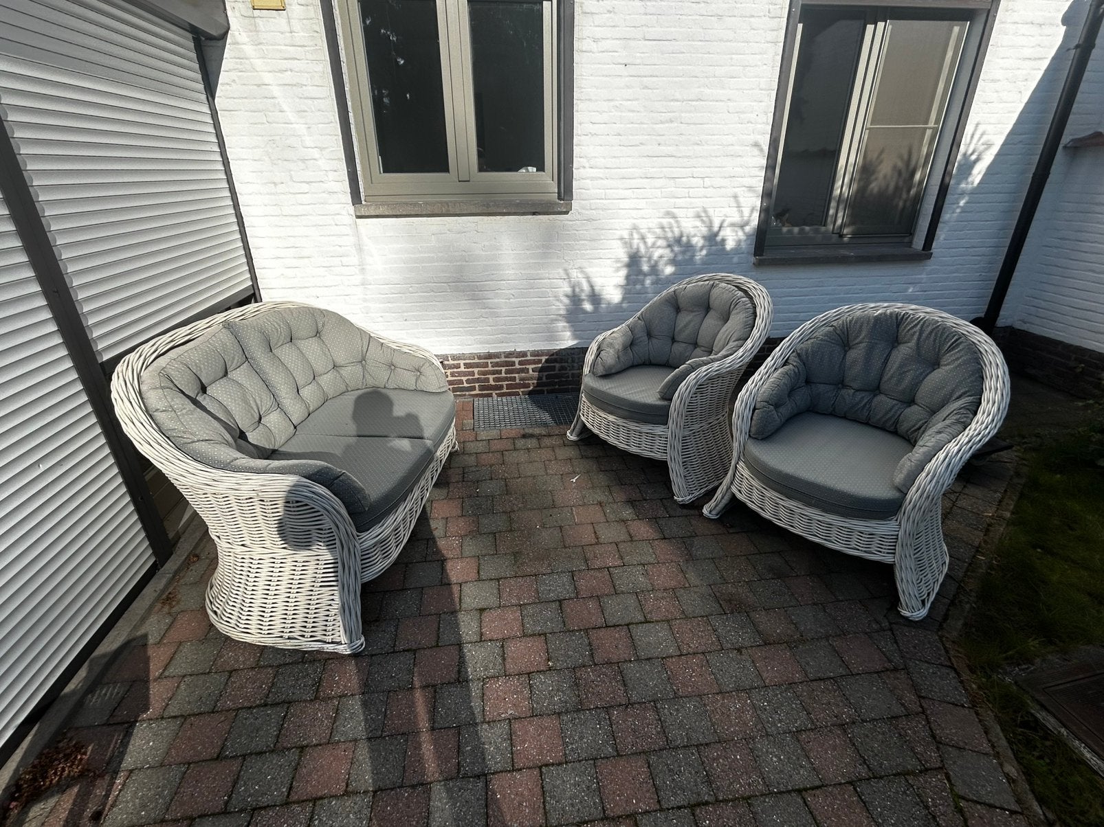 Landelijke rotan loungeset, Jardin & Terrasse, Rotin, Sets de jardin, Enlèvement, 4 places