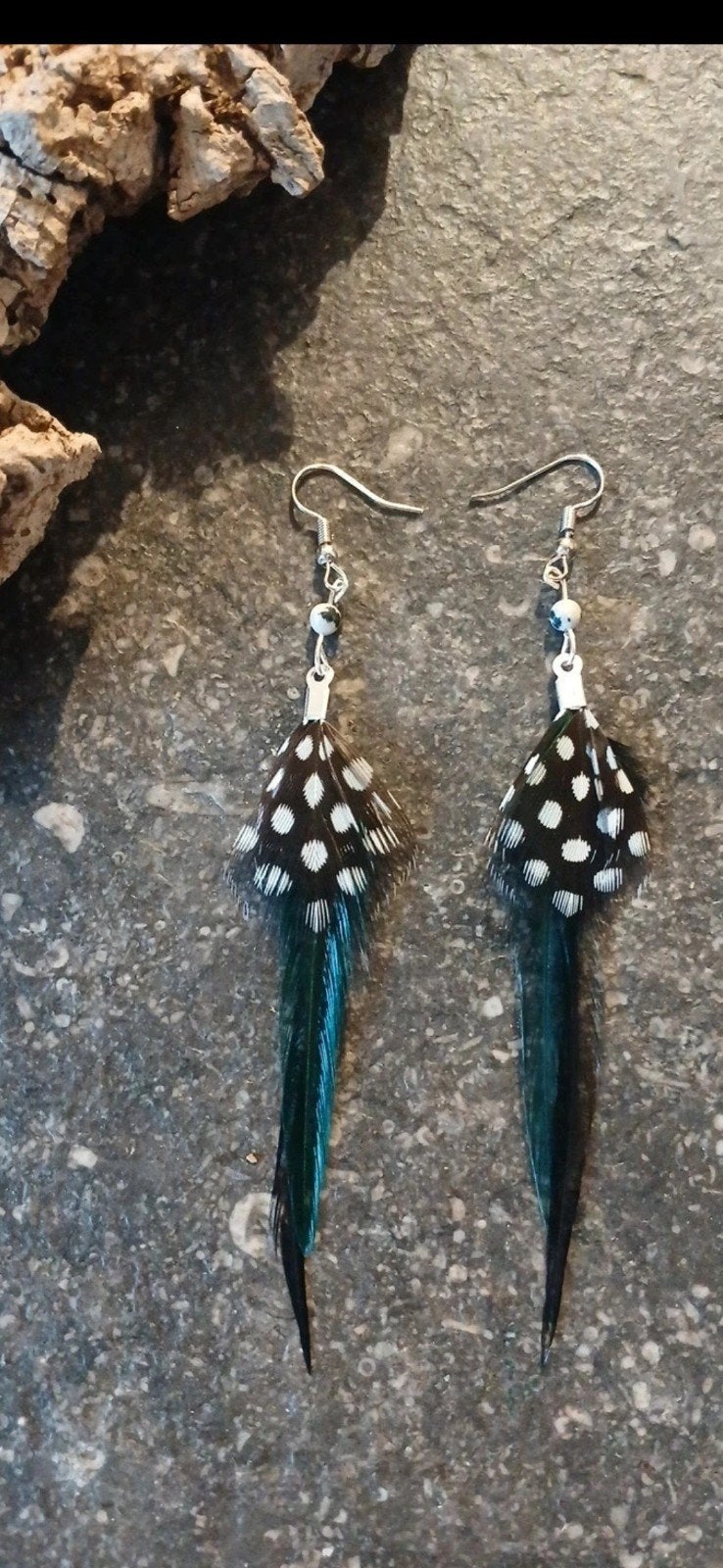 Boucles d'oreilles en plumes naturelles, Enlèvement ou Envoi