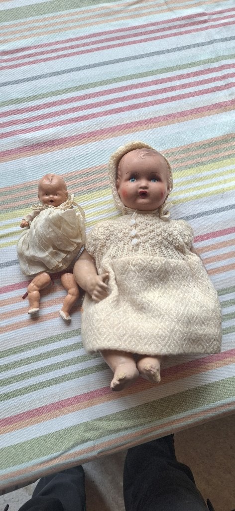 Oude stenen poppen jaren 40, Antiek en Kunst, Ophalen of Verzenden