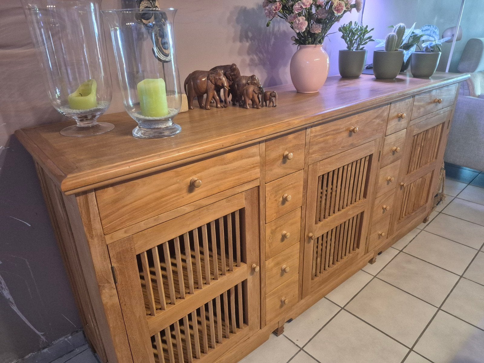 Buffetkast in teak 2m, Teck, Avec tiroir(s), 150 à 200 cm, Enlèvement