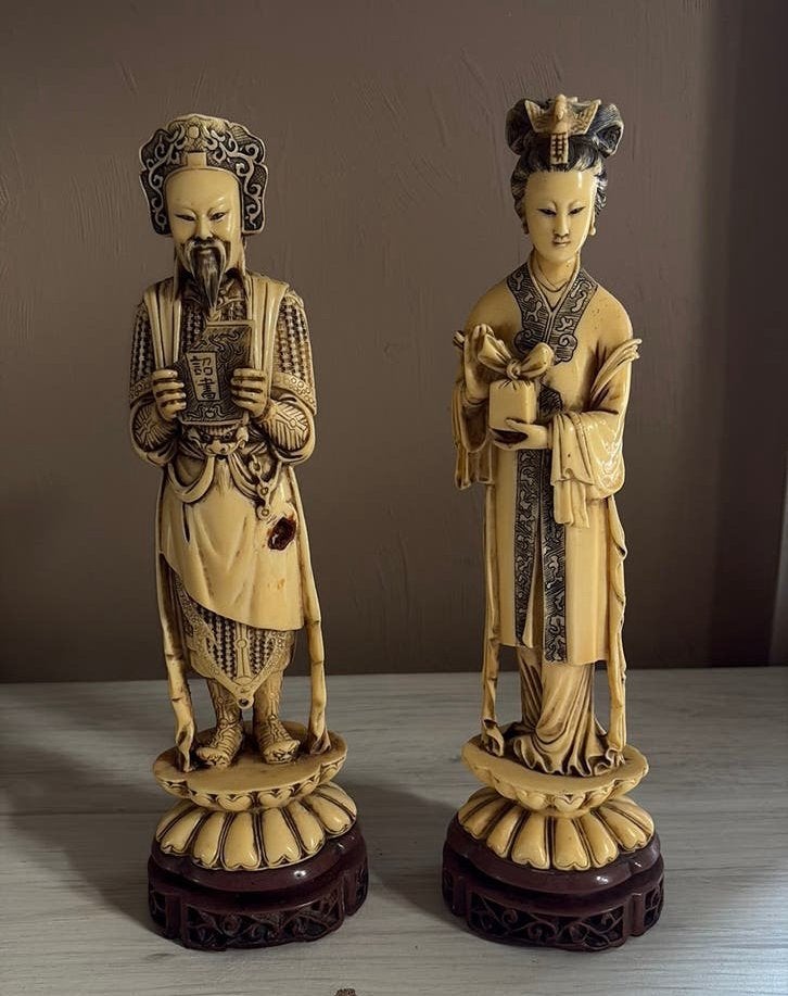 Paar Chinese vintage beeldjes (Keizer & Keizerin), Ophalen of Verzenden, Gebruikt, Mens