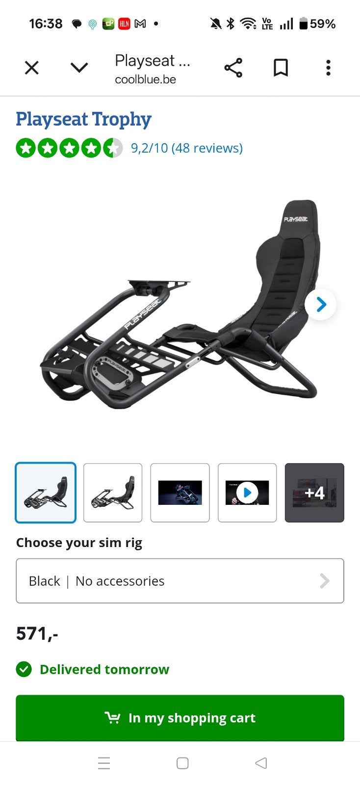 playseat trophy ( nieuwstaat), Ophalen