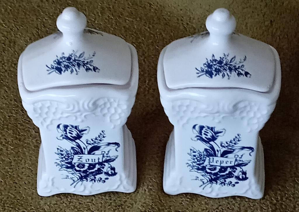 Vintage t delfts bleau blauwe en witte jerrycans, Ophalen of Verzenden
