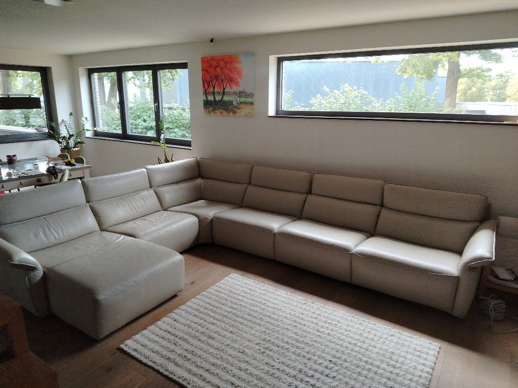 Francoferri  Hoeksalon 4.00x3.00, Ophalen, Hoekbank, Leer, Zo goed als nieuw