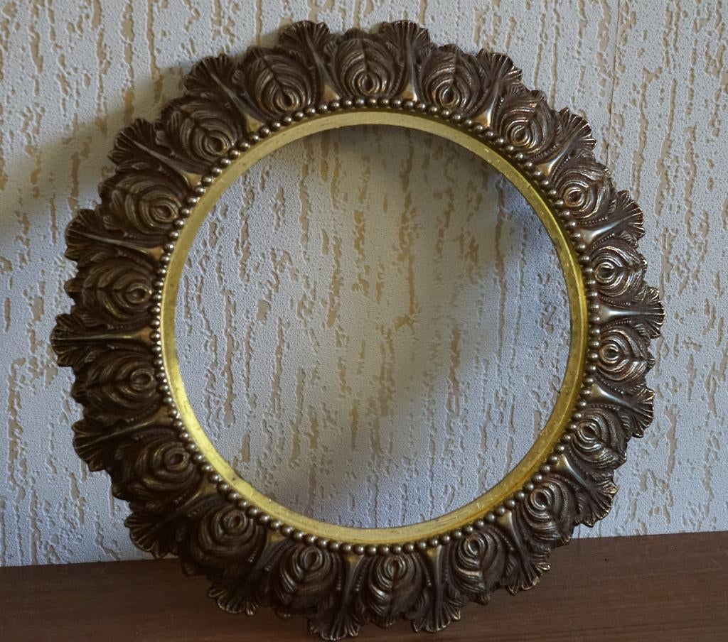 vintage ronde metalen frame, Metaal, Gebruikt, Vintage, Decoratieobject