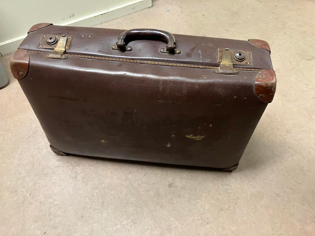 Vintage reiskoffer DRGM Vonieko, Ophalen, Overige materialen, Gebruikt, 50 tot 60 cm