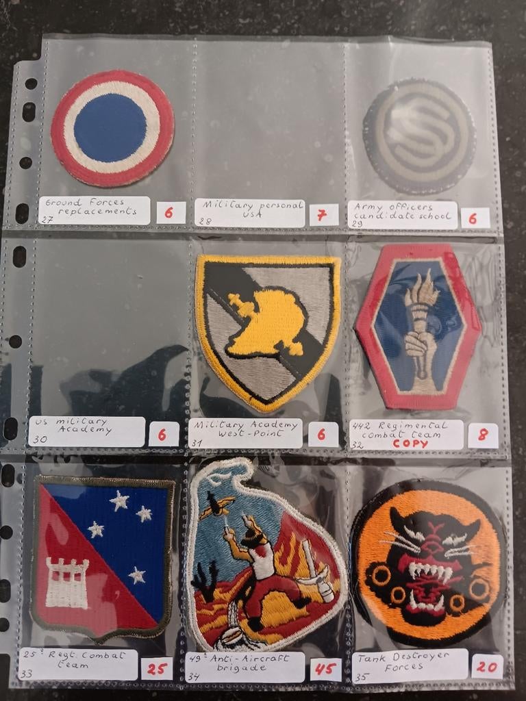Us ww2 patches, Enlèvement ou Envoi