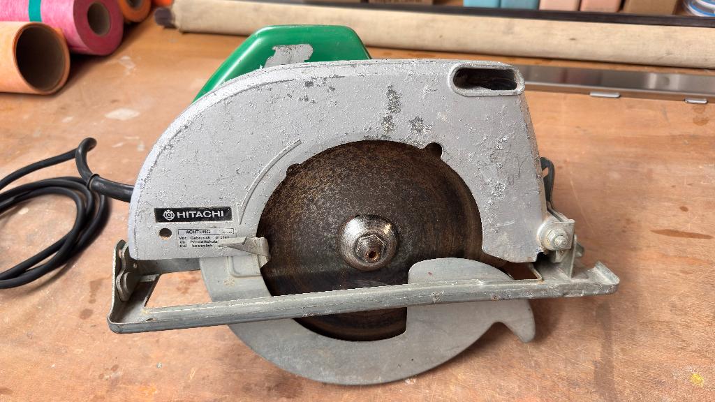 Vintage Hitachi cirkelzaag PSU-9 Japan professionele machine, Doe-het-zelf en Bouw, Ophalen of Verzenden, Gebruikt, Cirkelzaag