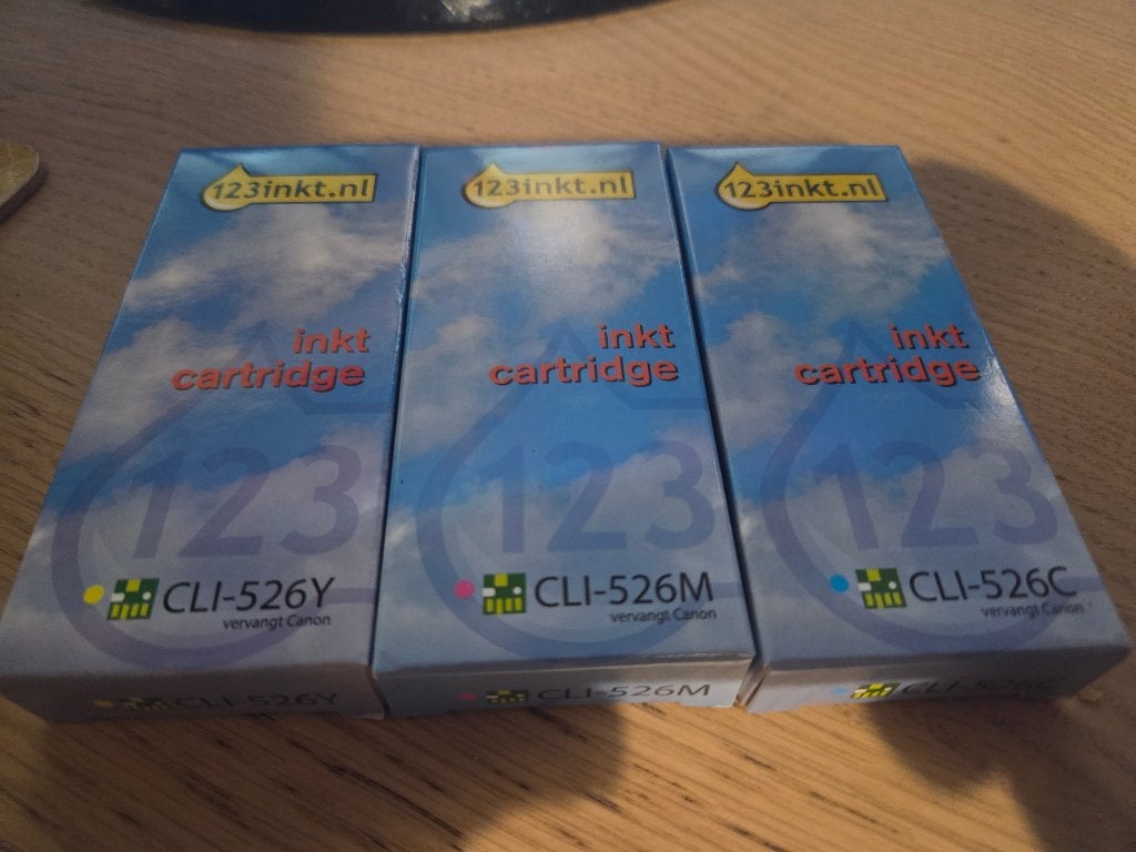3x Canon CLI-526 inktpatronen Y/M/C met chip, Ophalen, Nieuw, Cartridge