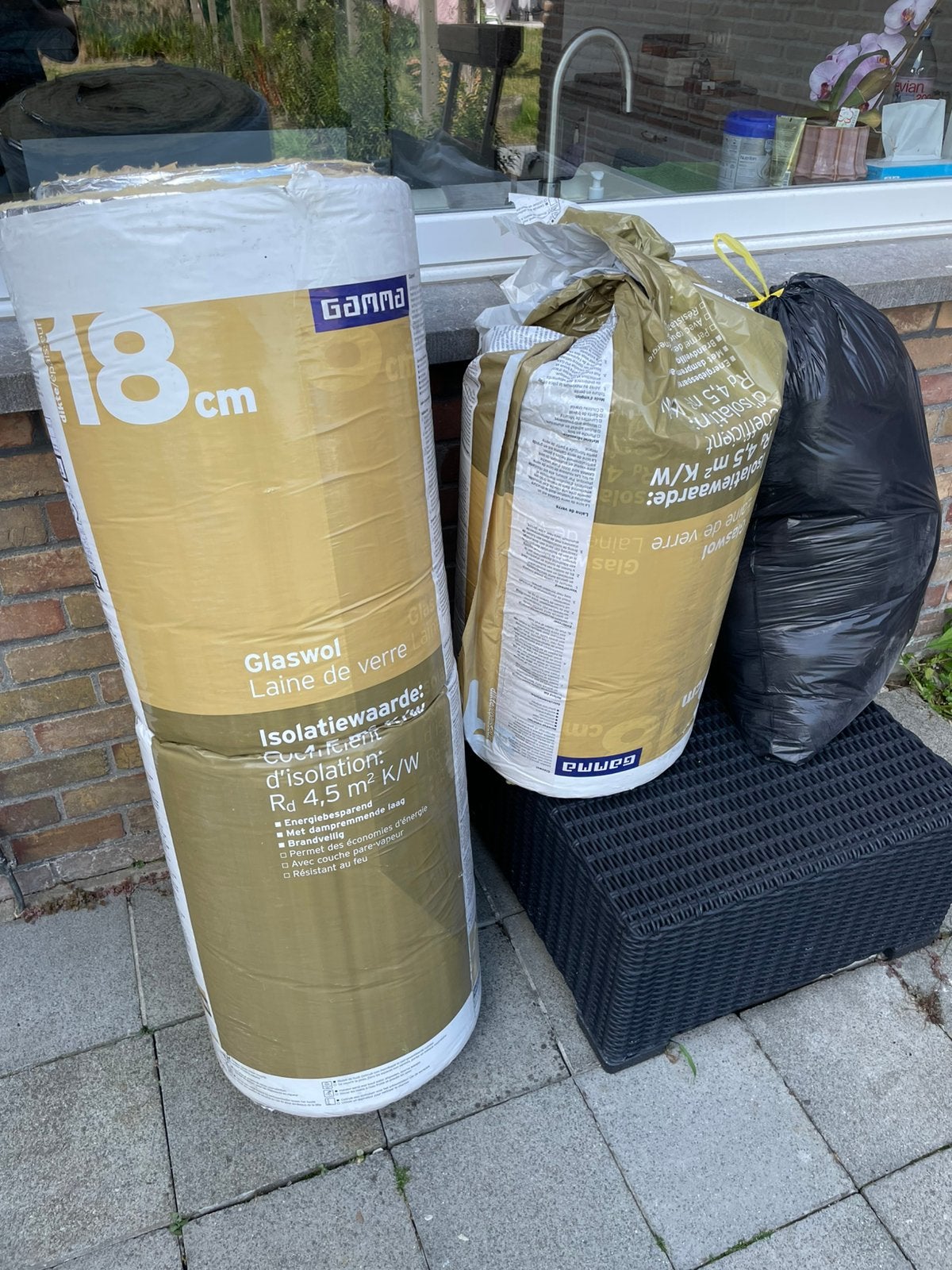 Glaswol 18cm, Doe-het-zelf en Bouw, Ophalen, Zo goed als nieuw, Glaswol