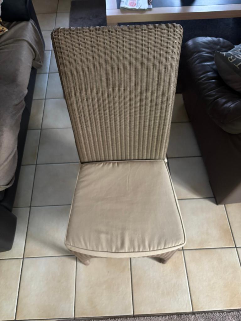 set van 6 stoelen in wicker, Maison & Meubles, Chaises, Osier ou Rotin, Comme neuf, Brun, Enlèvement