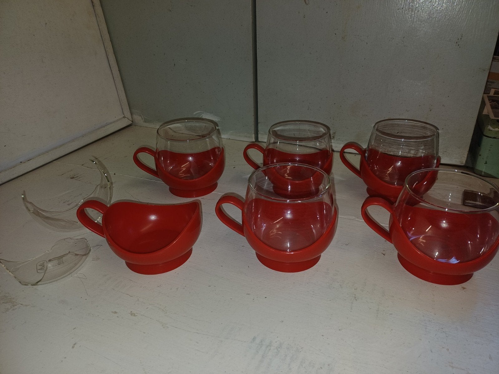 6 verres  vintage plastique 1970, Enlèvement ou Envoi