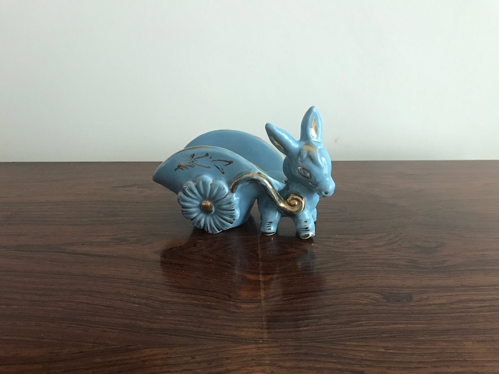 Retro vintage beeldje potje ezel pastel goud, Ophalen of Verzenden