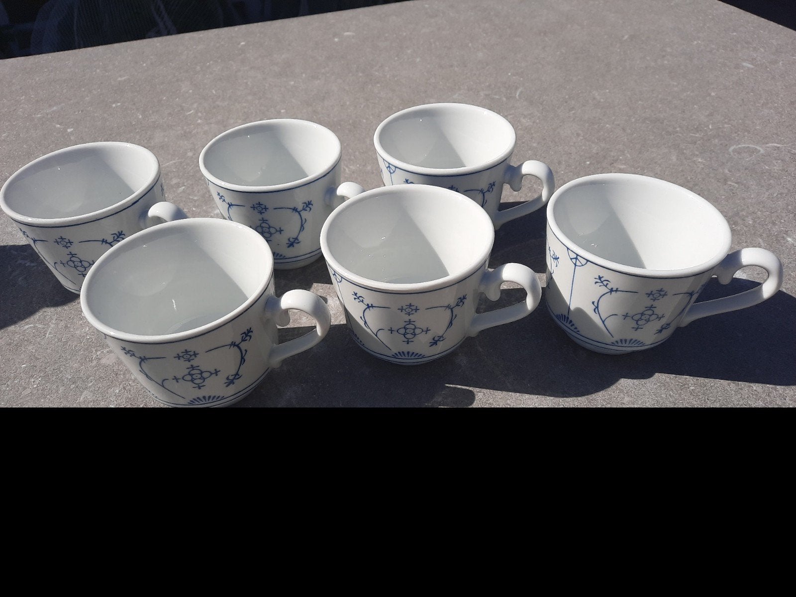 6 tassen Blau saks, motief copenhague, Ophalen of Verzenden