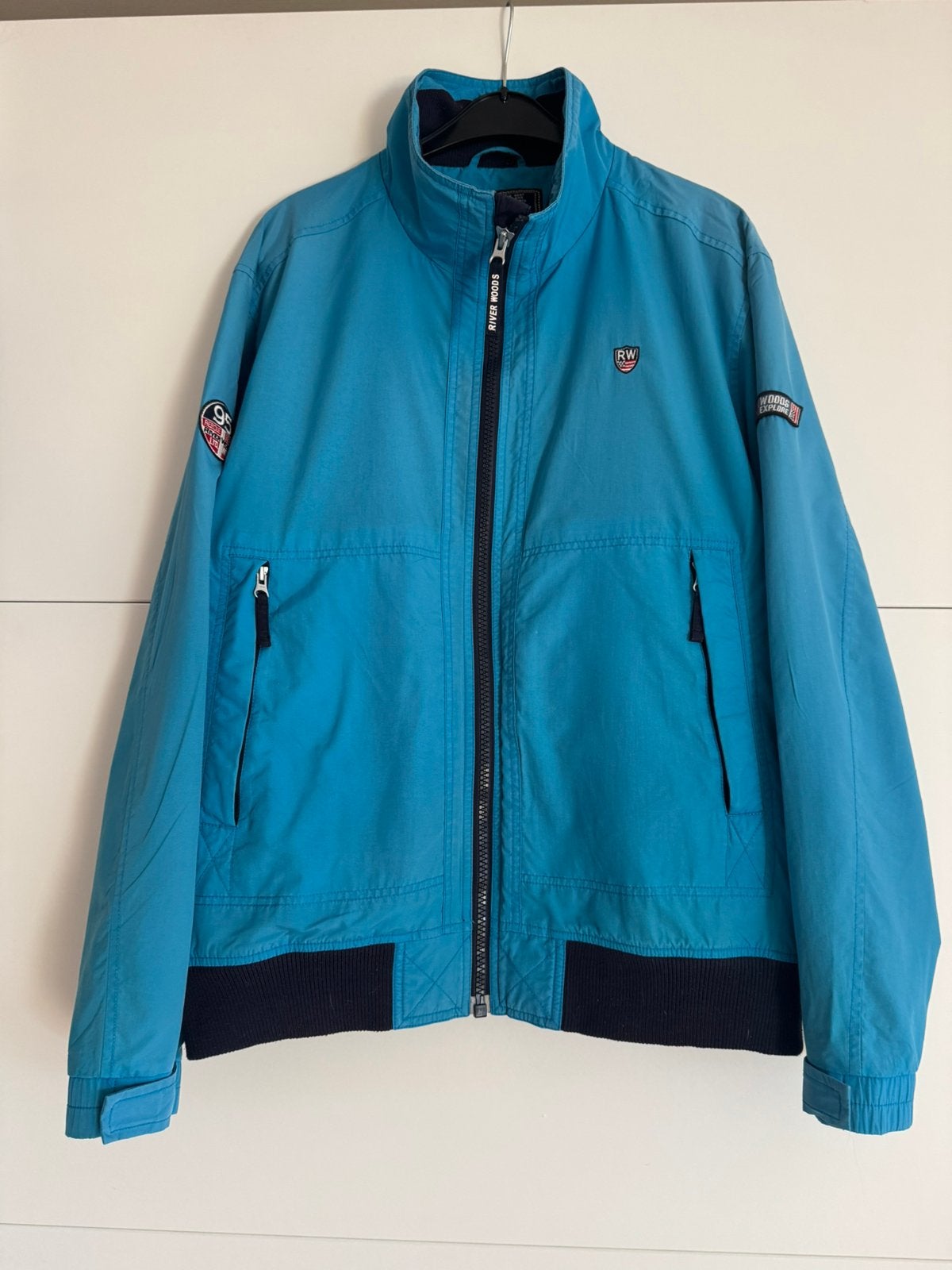 Jas River woods heren, Ophalen, Zo goed als nieuw, Maat 56/58 (XL), Blauw