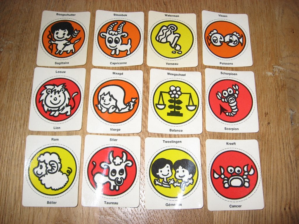 Vintage reeks Stickers Horoscoop Clark Gum, Ophalen of Verzenden, Nieuw, Merk